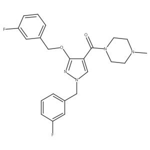 (1-(3-fluorobenzyl)-3-((3-fluorobenzyl)oxy)-1H-pyrazol-4-yl)(4-methylpiperazin-1-yl)methanone结构式