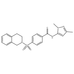 N-(1,3-dimethyl-1H-pyrazol-5-yl)-4-(1,2,3,4-tetrahydroisoquinoline-2-sulfonyl)benzamide Structure