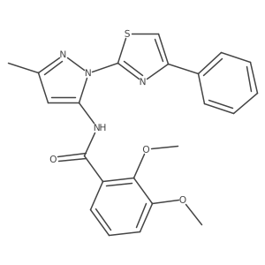 2,3-dimethoxy-N-(3-methyl-1-(4-phenylthiazol-2-yl)-1H-pyrazol-5-yl)benzamide结构式