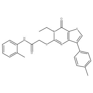 2-{[3-ethyl-7-(4-methylphenyl)-4-oxo-3H,4H-thieno[3,2-d]pyrimidin-2-yl]sulfanyl}-N-(2-methylphenyl)acetamide结构式