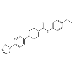 4-[6-(furan-2-yl)pyridazin-3-yl]-N-(4-methoxyphenyl)piperazine-1-carboxamide结构式