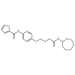 N-(6-((4-(cycloheptylamino)-4-oxobutyl)thio)pyridazin-3-yl)furan-2-carboxamide Structure