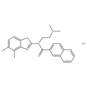 N-(4,5-Dimethyl-1,3-benzothiazol-2-YL)-N-[2-(dimethylamino)ethyl]naphthalene-2-carboxamide hydrochloride结构式