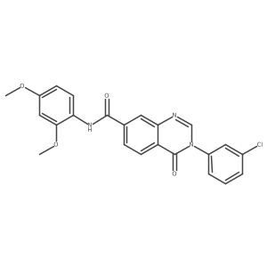 3-(3-chlorophenyl)-N-(2,4-dimethoxyphenyl)-4-oxo-3,4-dihydroquinazoline-7-carboxamide结构式