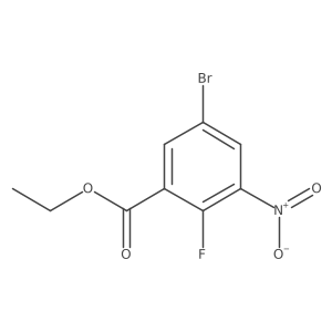 Ethyl 5-bromo-2-fluoro-3-nitrobenzoate结构式