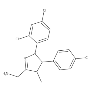 (4S,5R)-5-(4-Chlorophenyl)-1-(2,4-dichlorophenyl)-4,5-dihydro-4-methyl-1H-pyrazole-3-methanamine Structure