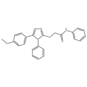 2-((5-(4-methoxyphenyl)-1-phenyl-1H-imidazol-2-yl)thio)-N-phenylacetamide Structure