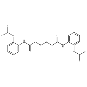 2-[[2-[2-(difluoromethoxy)anilino]-2-oxoethyl]disulfanyl]-N-[2-(difluoromethoxy)phenyl]acetamide结构式
