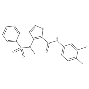 N-(3-fluoro-4-methylphenyl)-3-(N-methylbenzenesulfonamido)thiophene-2-carboxamide结构式