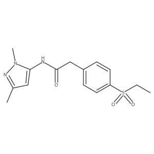 N-(1,3-dimethyl-1H-pyrazol-5-yl)-2-(4-(ethylsulfonyl)phenyl)acetamide结构式
