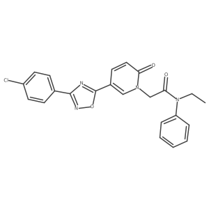 2-(5-(3-(4-chlorophenyl)-1,2,4-oxadiazol-5-yl)-2-oxopyridin-1(2H)-yl)-N-ethyl-N-phenylacetamide Structure