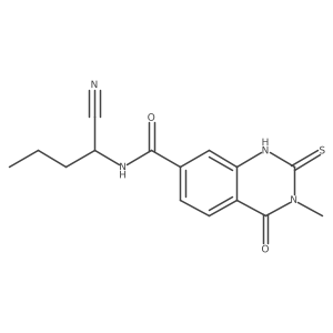 N-(1-cyanobutyl)-3-methyl-4-oxo-2-sulfanyl-3,4-dihydroquinazoline-7-carboxamide结构式