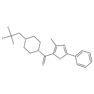 1-(4-Methyl-2-phenyl-1,3-thiazole-5-carbonyl)-4-(2,2,2-trifluoroethyl)piperazine Structure