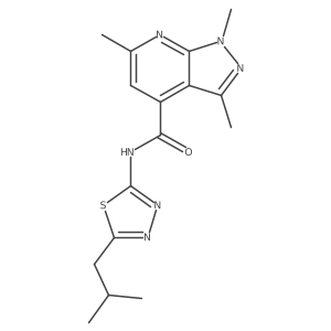 Cc1cc(C(=O)Nc2nnc(CC(C)C)s2)c2c(C)nn(C)c2n1结构式