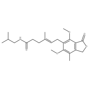 (4E)-6-(4,6-dimethoxy-7-methyl-3-oxo-1,3-dihydro-2-benzofuran-5-yl)-4-methyl-N-(2-methylpropyl)hex-4-enamide结构式