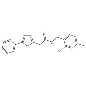 N-[(2-chloro-4-fluorophenyl)methyl]-2-[5-(pyrazin-2-yl)-1,3,4-oxadiazol-2-yl]acetamide结构式