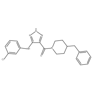(4-benzylpiperidin-1-yl)(5-((3-chlorophenyl)amino)-1H-1,2,3-triazol-4-yl)methanone Structure