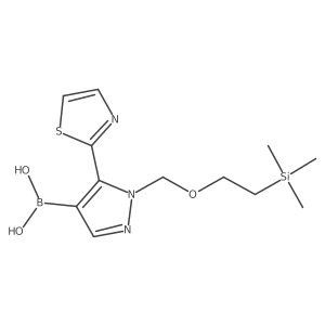 5-(thiazol-2-yl)-1-((2-(trimethylsilyl)ethoxy)methyl)-1H-pyrazol-4-ylboronic acid Structure