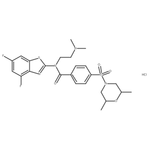 N-(4,6-difluorobenzo[d]thiazol-2-yl)-N-(2-(dimethylamino)ethyl)-4-((2,6-dimethylmorpholino)sulfonyl)benzamide hydrochloride Structure