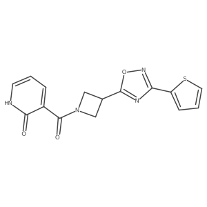 3-(3-(3-(thiophen-2-yl)-1,2,4-oxadiazol-5-yl)azetidine-1-carbonyl)pyridin-2(1H)-one结构式