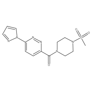(6-(1H-pyrazol-1-yl)pyridazin-3-yl)(4-(methylsulfonyl)piperazin-1-yl)methanone Structure