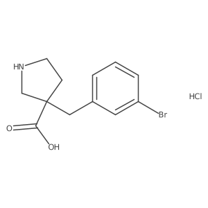 3-[(3-Bromophenyl)methyl]pyrrolidine-3-carboxylic acid hydrochloride结构式
