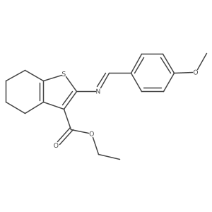 ethyl 2-{[(E)-(4-methoxyphenyl)methylidene]amino}-4,5,6,7-tetrahydro-1-benzothiophene-3-carboxylate结构式