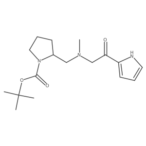 tert-Butyl 2-((methyl(2-oxo-2-(1H-pyrrol-2-yl)ethyl)amino)methyl)pyrrolidine-1-carboxylate结构式