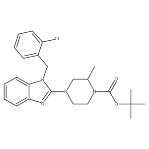 tert-Butyl 4-(1-(2-chlorobenzyl)-1H-benzo[d]imidazol-2-yl)-2-methylpiperazine-1-carboxylate结构式