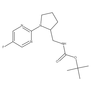 Tert-butyl ((1-(5-fluoropyrimidin-2-yl)pyrrolidin-2-yl)methyl)carbamate结构式