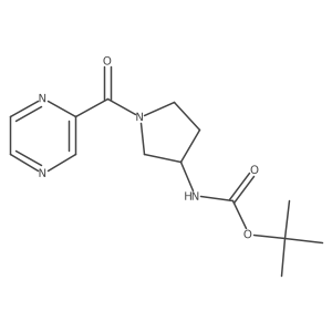 (S)-tert-butyl (1-(pyrazine-2-carbonyl)pyrrolidin-3-yl)carbamate结构式