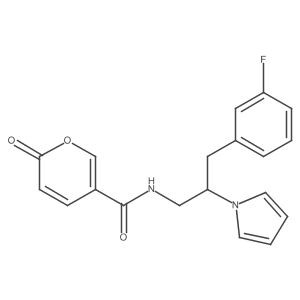 N-(3-(3-fluorophenyl)-2-(1H-pyrrol-1-yl)propyl)-2-oxo-2H-pyran-5-carboxamide Structure