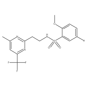 5-fluoro-2-methoxy-N-(2-(4-methyl-6-(trifluoromethyl)pyrimidin-2-yl)ethyl)benzenesulfonamide结构式
