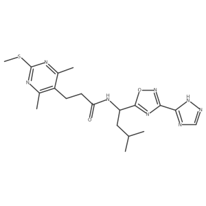 3-[4,6-dimethyl-2-(methylsulfanyl)pyrimidin-5-yl]-N-{3-methyl-1-[3-(4H-1,2,4-triazol-3-yl)-1,2,4-oxadiazol-5-yl]butyl}propanamide Structure