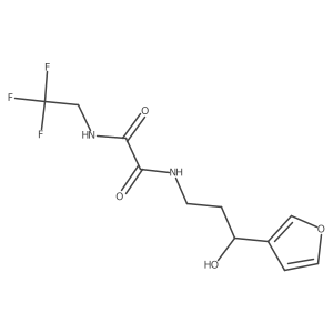 N1-(3-(furan-3-yl)-3-hydroxypropyl)-N2-(2,2,2-trifluoroethyl)oxalamide结构式