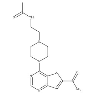 4-[4-(2-Acetamidoethyl)piperazin-1-yl]thieno[3,2-d]pyrimidine-6-carboxamide Structure