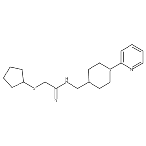 2-(cyclopentylthio)-N-((1-(pyridin-2-yl)piperidin-4-yl)methyl)acetamide结构式