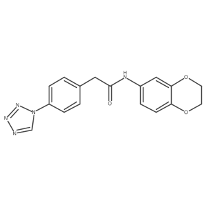 N-(2,3-dihydro-1,4-benzodioxin-6-yl)-2-[4-(1H-tetrazol-1-yl)phenyl]acetamide结构式