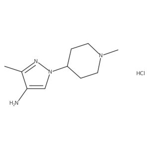 3-Methyl-1-(1-methyl-4-piperidinyl)-1H-pyrazol-4-amine hydrochloride Structure
