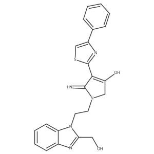 1-{2-[2-(hydroxymethyl)-1H-benzimidazol-1-yl]ethyl}-5-imino-4-(4-phenyl-1,3-thiazol-2-yl)-2,5-dihydro-1H-pyrrol-3-ol结构式