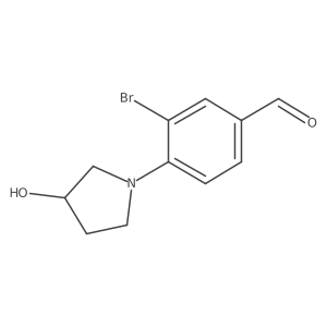 3-Bromo-4-(3-hydroxypyrrolidin-1-yl)benzaldehyde结构式