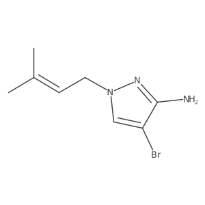 4-Bromo-1-(3-methylbut-2-en-1-yl)-1H-pyrazol-3-amine结构式