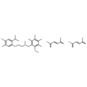 Phenol, 3-(((2-(4-hydroxy-5-methyl-2-(1-methylethyl)phenoxy)ethyl)methylamino)methyl)-4-methoxy-2,5,6-trimethyl-, (2E)-2-butenedioate (2:1) Structure