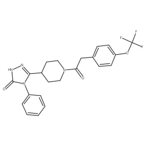 4-phenyl-5-(1-{[4-(trifluoromethoxy)phenyl]acetyl}piperidin-4-yl)-2,4-dihydro-3H-1,2,4-triazol-3-one结构式