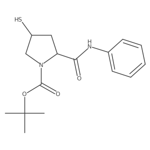 tert-butyl (2S,4S)-2-(phenylcarbamoyl)-4-sulfanylpyrrolidine-1-carboxylate结构式