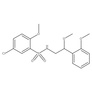 5-chloro-2-methoxy-N-(2-methoxy-2-(2-methoxyphenyl)ethyl)benzenesulfonamide结构式