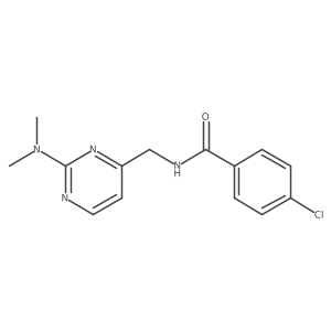 4-chloro-N-((2-(dimethylamino)pyrimidin-4-yl)methyl)benzamide结构式