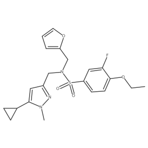 N-((5-cyclopropyl-1-methyl-1H-pyrazol-3-yl)methyl)-4-ethoxy-3-fluoro-N-(furan-2-ylmethyl)benzenesulfonamide结构式