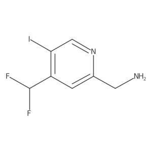 2-(Aminomethyl)-4-(difluoromethyl)-5-iodopyridine结构式