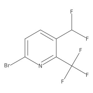 6-Bromo-3-(difluoromethyl)-2-(trifluoromethyl)pyridine Structure
